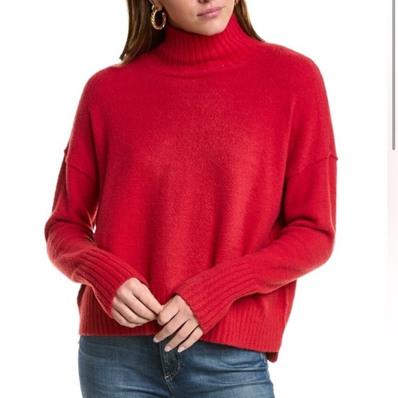 Free People Vancouver Mock Neck Sweater | Cranberry (Red) | Size Large - Picture 1 of 5